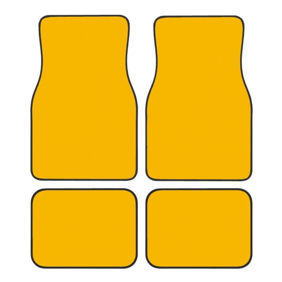 4-Piece Car Floor Mats Set, Fluorescent Orange Crystal Velvet Automotive Front & Rear Floor Liners, Universal Fit for Car, Truck, SUV