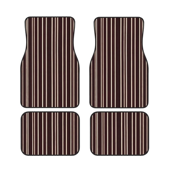 4 Piece Car Foot Mat Set Anti-Slip Washable Universal Car Floor Mats For Most Vehicles Truck Suv Maroon Stripe_1