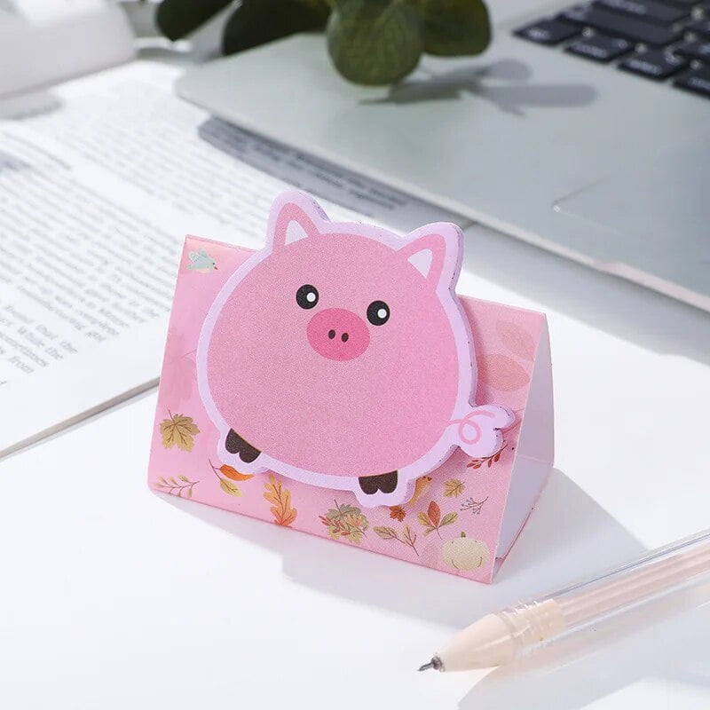 Fun Animal Note Pad 4 Piece Cartoon Adhesive Cute Animals Notes Notepad Memo Pad Stationery ...