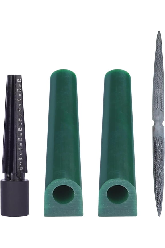 4 Piece Carving Wax Ring Tube Kit with Hard Wax Tubes Ring Sizer and Dual Head Wax File for Jewelry Making and Ring Model Design