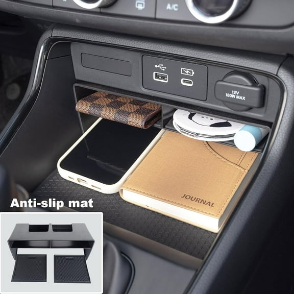 4-Piece Center Console Organizer Set for 2023-2025 2026 Honda CRV Custom Fit Armrest Tray, Console Tray, Hidden Storage Box and Armrest Dividers ABS Material Car Interior OEM Accessories