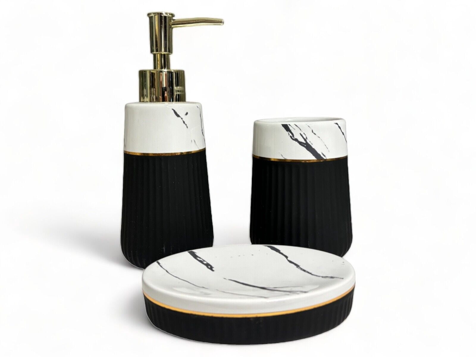 4 Piece Ceramic Bathroom Accessory Set, Toothbrush Holder, Soap ...