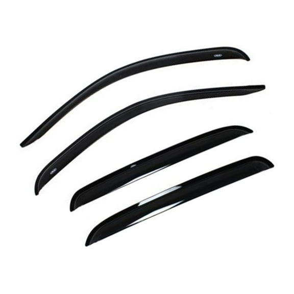 4-Piece -Channel Window Visor Set, Smoke Tinted Acrylic, Outside Mount Deflectors-4PCS Out-Channel Window Visor