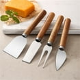 thumbnail image 1 of 4 Piece Cheese Knife Set for Charcuterie Board with Wooden Handle, Mini Steel Stainless Cheese knife set for Charcuterie and Cheese spread, Perfect for Cheese Slicer and Butter Cutter Cheese Knife, 1 of 5
