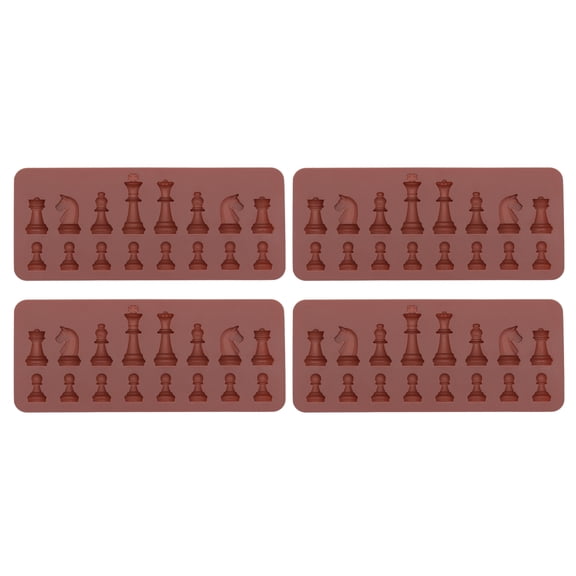 4-Piece Chess Shape Silicone Mold Set - Chocolate & Cake Baking Molds for DIY Treats