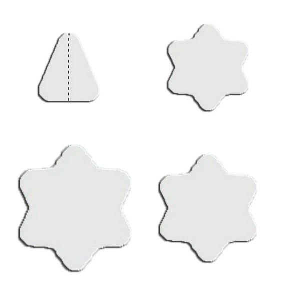4-Piece Christmas Star Template Ruler Set - DIY Holiday Tree Layout Tool for Precise Ornament Placement L