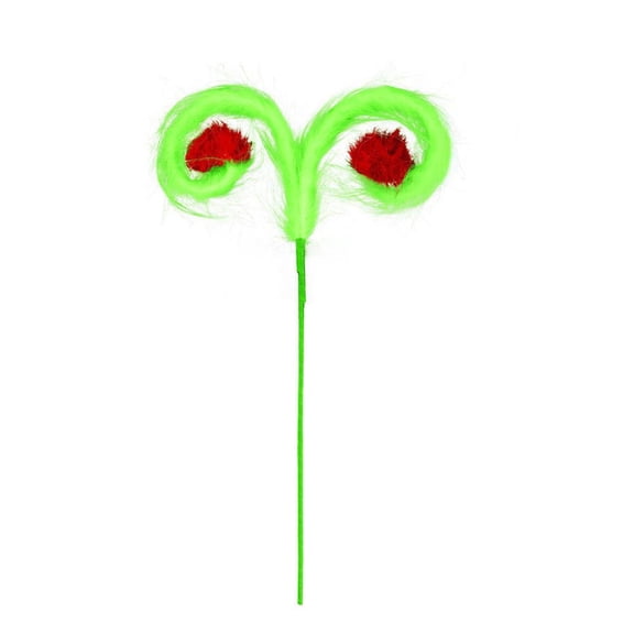 4-Piece Christmas Tree Toppers: 17-Inch Green Christmas Ornaments with Plush Design, Fluffy Monster Spiral Curly Stick for Festive Tree Decor and Holiday Home Displays