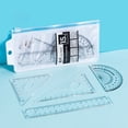 thumbnail image 1 of 4-Piece Clear Mathematical Ruler Set, Safe Rounded-Edge Geometry Kit with 15cm Straight Ruler, Protractor, and Two Triangles for Students, Math, and Drawing, 1 of 6