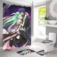 4 Piece Code Geass shower curtain Sets with NonSlip Rug, Toilet Lid