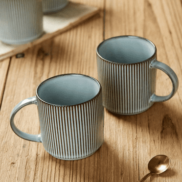 4 Piece Coffee Mugs Set, 12 Oz Catering Mugs Cup Set With Handle For Coffee, Tea, Cocoa, Milk - Ceramic Stoneware Drinkware Set