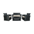 thumbnail image 1 of 4-Piece Conversation Outdoor Patio Sofa Set with Cushions, Black/Beige, 1 of 13