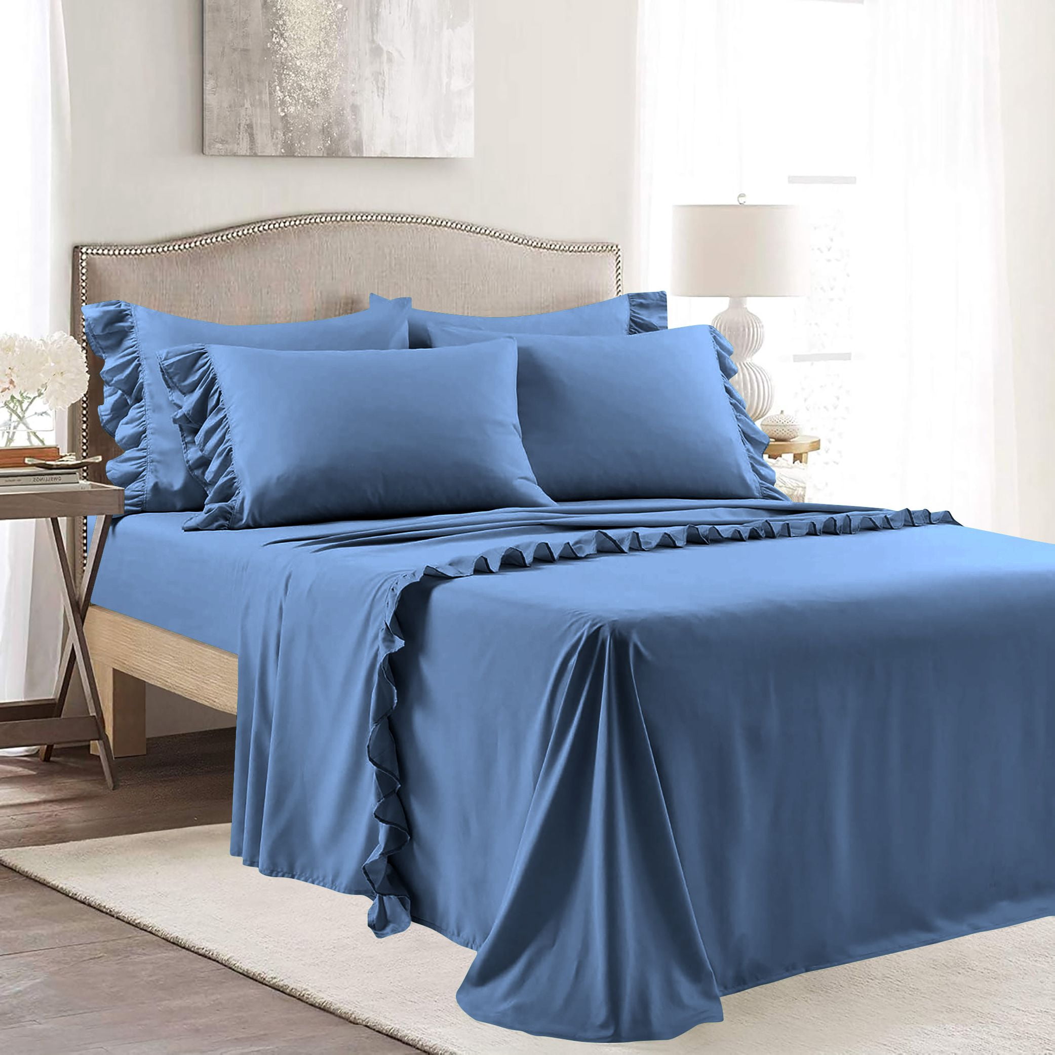 Tech Flat Ruffles 4 Piece Corner Ruffle Sheet Set, 3