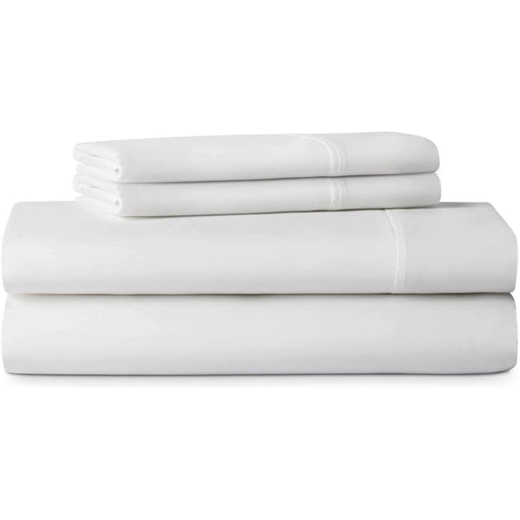 4 Piece Cot Sheet , 400 TC, Egyptian Cotton, 6" Deep - 39 x 80 RV Twin Size- White