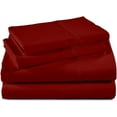 thumbnail image 1 of 4 Piece Cot Sheet Set, RV Bunk Sheet Set, 400 Thread Count, 100% Egyptian cotton, Extra Soft and Luxury, 16" Inch Deep Pocket - 42 x 80 RV Bunk Size- Burgundy Solid, 1 of 4