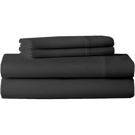 4 Piece Cot Sheet Set, RV Bunk Sheet Set, 400 Thread Count, 100% Egyptian cotton, Extra Soft and Luxury, 12" Inch Deep Pocket - 39 x 75 Twin Size- Dark Gray Solid
