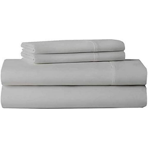 4 Piece Cot Sheet Set, RV Bunk Sheet Set, 400 Thread Count, 100% Egyptian cotton, Extra Soft and Luxury, 14" Inch Deep Pocket - 25 x 75- Light Grey Solid