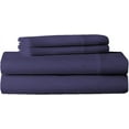 thumbnail image 1 of 4 Piece Cot Sheet Set, RV Bunk Sheet Set, 400 Thread Count, 100% Egyptian cotton, Extra Soft and Luxury, 8" Inch Deep Pocket - 48 x 75 3/4 Full Bunk Size- Navy Blue Solid, 1 of 4