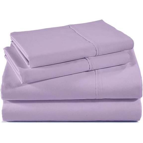 4 Piece Cot Sheet Set, RV Bunk Sheet Set, 400 Thread Count, 100% Egyptian cotton, Extra Soft and Luxury, 16" Inch Deep Pocket - 48 x 75 3/4 Full Bunk Size- Lavender Solid