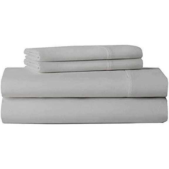 4 Piece Cot Sheet Set, RV Bunk Sheet Set, 400 Thread Count, 100% Egyptian cotton, Extra Soft and Luxury, 8" Inch Deep Pocket - 48 x 75 3/4 Full Bunk Size- Light Grey Solid