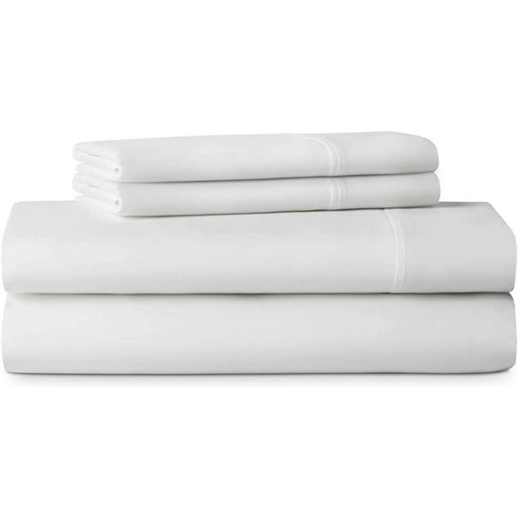 4 Piece Cot Sheet Set, RV Bunk Sheet Set, 400 Thread Count, 100% Egyptian cotton, Extra Soft and Luxury, 8" Inch Deep Pocket - 48 x 75 3/4 Full Bunk Size- White Solid
