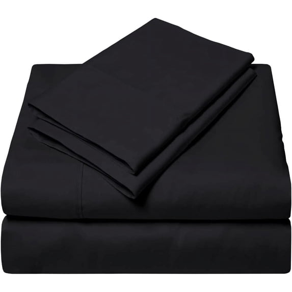 4 Piece Cot Sheet , 400 TC, Egyptian Cotton, 6" Deep - 25 x 75- Black