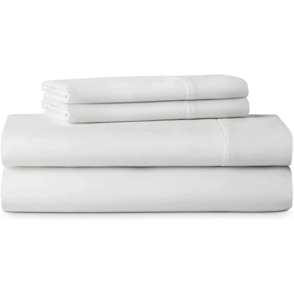 4 Piece Cot Sheet Set, RV Bunk Sheet Set, 400 Thread Count, 100% Egyptian cotton, Extra Soft and Luxury, 6" Inch Deep Pocket - 33 x 75- White Solid