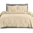 thumbnail image 1 of 4-Piece Cotton Flannel Sheet Set, Deep Pocket Fitted, Cali King, Linen, 1 of 5