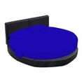 thumbnail image 1 of 4 Piece Cotton Round Bedsheet 100% Egyptian Cotton, 15" Deep Pocket,96" Diameter, 400 TC, Round Sheet Set, Super Soft, Luxury and Easy Care -Royal Blue Stripe, Twin XL Size, 1 of 2