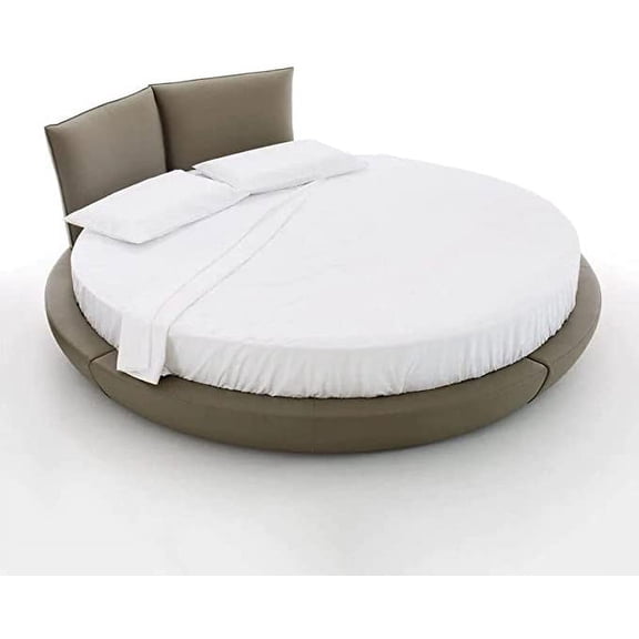 4 Piece Cotton Round Bedsheet 100% Egyptian Cotton, 18" Deep Pocket,88" Diameter, 400 TC, Round Sheet Set, Super Soft, Luxury and Easy Care -White Solid, Twin XL Size