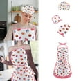 thumbnail image 1 of 4 Piece Cute Chef Set, Adjustable Pocketed Apron Hat Cooking Mitt, Multipurpose Kitchen Accessory for Baking Gardening Painting, Fun Stylish Home DIY Craft Tool, 1 of 7