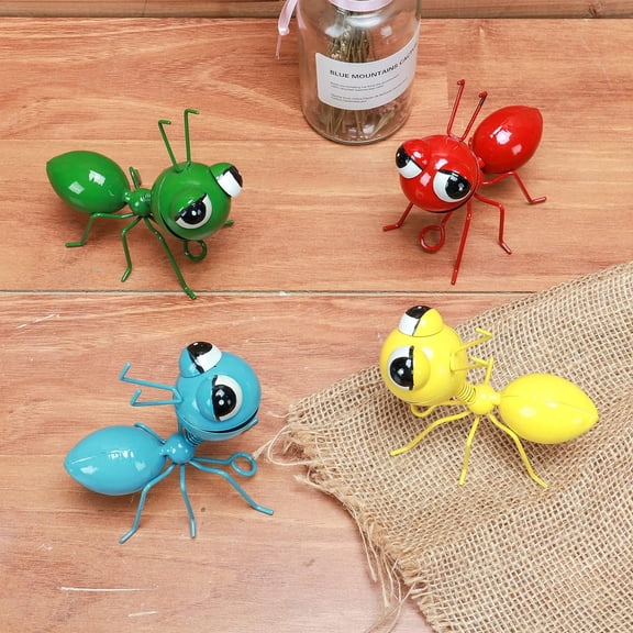 4-Piece Cute Metal Ant Yard Art - Outdoor Garden Decor Wall Sculptures, Colorful Hanging Ornaments for Patio, Lawn, Fence, Home