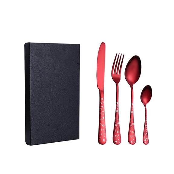 4-Piece Cutlery Set Stainless Steel Utensils (Knife, Fork, Spoon) for Table Setting Holiday Dinnerware Sets