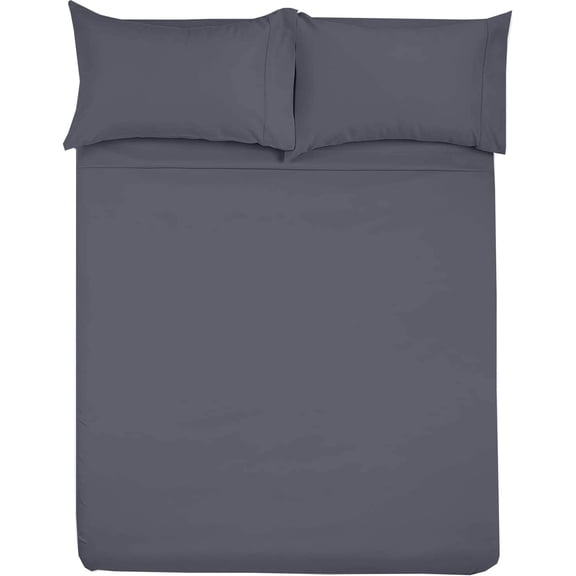 4-Piece Dark Grey Microfiber RV Sheet Set, 48"x75" 3/4 Full Bunk - 8" Deep Mattress Fit for Campers, Motorhomes & Travel Trailers