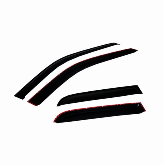 4-Piece Dark Smoke Tint Adhesive Window Guard Deflectors-4x Rain Guard Window Visors