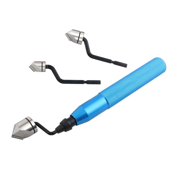 4-Piece Deburring Tool Set for 5/16" 3/8" 5/8" AC Copper Lines, Manual Rotary Chamfer Tool with 360 Cutting Heads