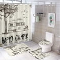 thumbnail image 1 of 4 Piece Decor Shower Curtains Sets Happy Camper-12 with Rugs Include Waterproof Shower Curtain Non-Slip Rug Toilet Lid Cover Bath Mat Camping Camper Gifts Bathroom Decor Sets for Bathroom Decor Set, 1 of 8