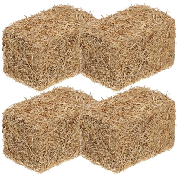 4 Piece Decorative Farm Straw Miniature Haystack Decorations, Perfect For Garden Landscape Patio Decoration, High Quality Realistic Design Long Lasting Intricate Workmanship