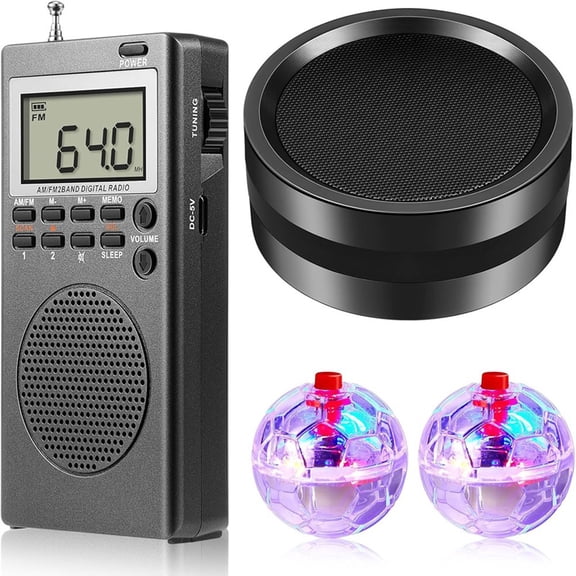 4 Piece Device Kit with 2 LED Cat Balls 1 Radio Paranormal Device Kit for Home Office Outdoor