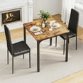 thumbnail image 1 of 3-Piece Kitchen Table Set for 2, with 2 Upholstered PU Leather Chairs, for Small Space Dining Room & Apartment, Retro, 1 of 9