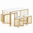 thumbnail image 1 of 4 Piece Dining Table Set with Bench and 2 Stools, 1 of 10