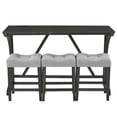 thumbnail image 1 of 4 Piece Dining Table Set with Power Outlet, Bar Table and Chairs Set - Grey+Black, 1 of 5