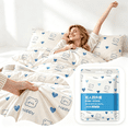 thumbnail image 1 of 4-Piece Disposable Travel Bedding Set, Non-Woven Breathable Waterproof Dustproof Full Bedding Kit, Portable Disposable Bed Linen for Hotel, Hospital and Trip.E, 1 of 6