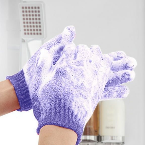 4 Piece Double Exfoliating Gloves for Deep Body Cleansing and Spa Quality Skin at Home