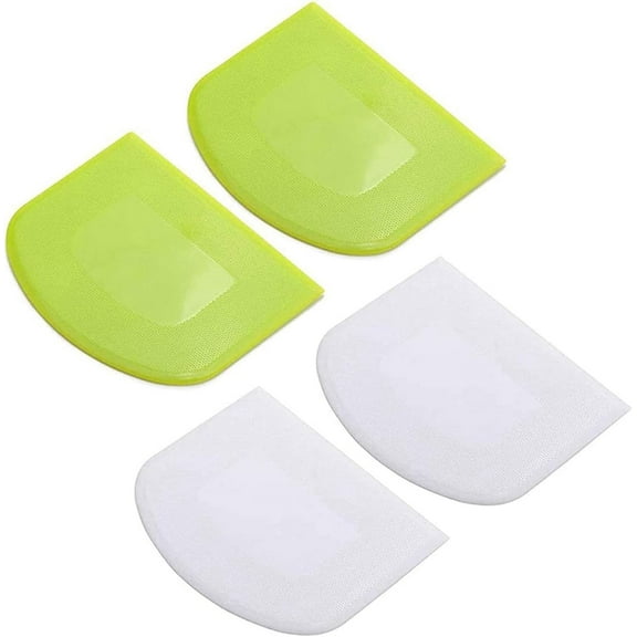 4 Piece Dough Scraper Bowl Scraper Food Safe Plastic Dough Cutter Plastic Scraper