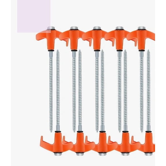 8 Piece Drillable Ground Screw Tent Stakes Heavy Duty Metal Threaded for Secure Outdoor Camping and Hiking Adventures 4PCS