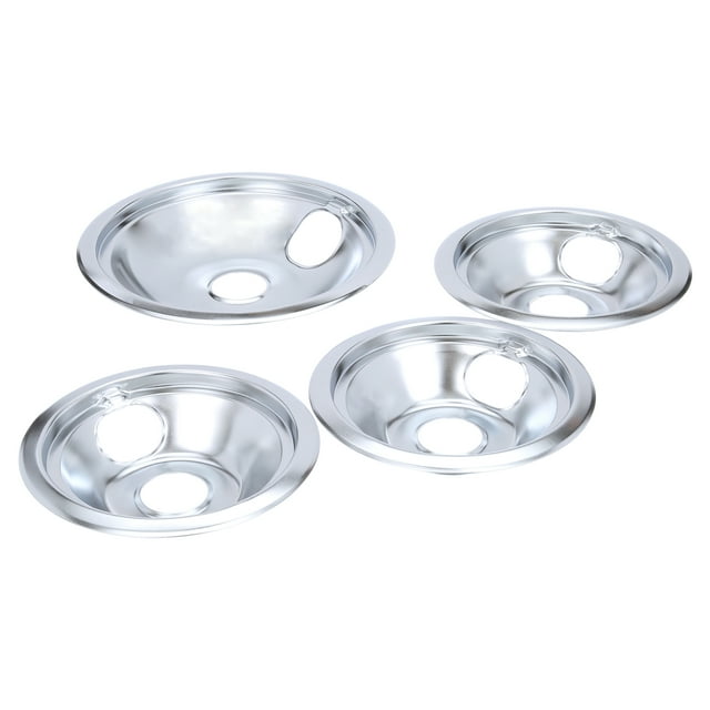 4Piece Drip Pans Set for GE Stoves Electric Burner, 3x6in, 1x8in