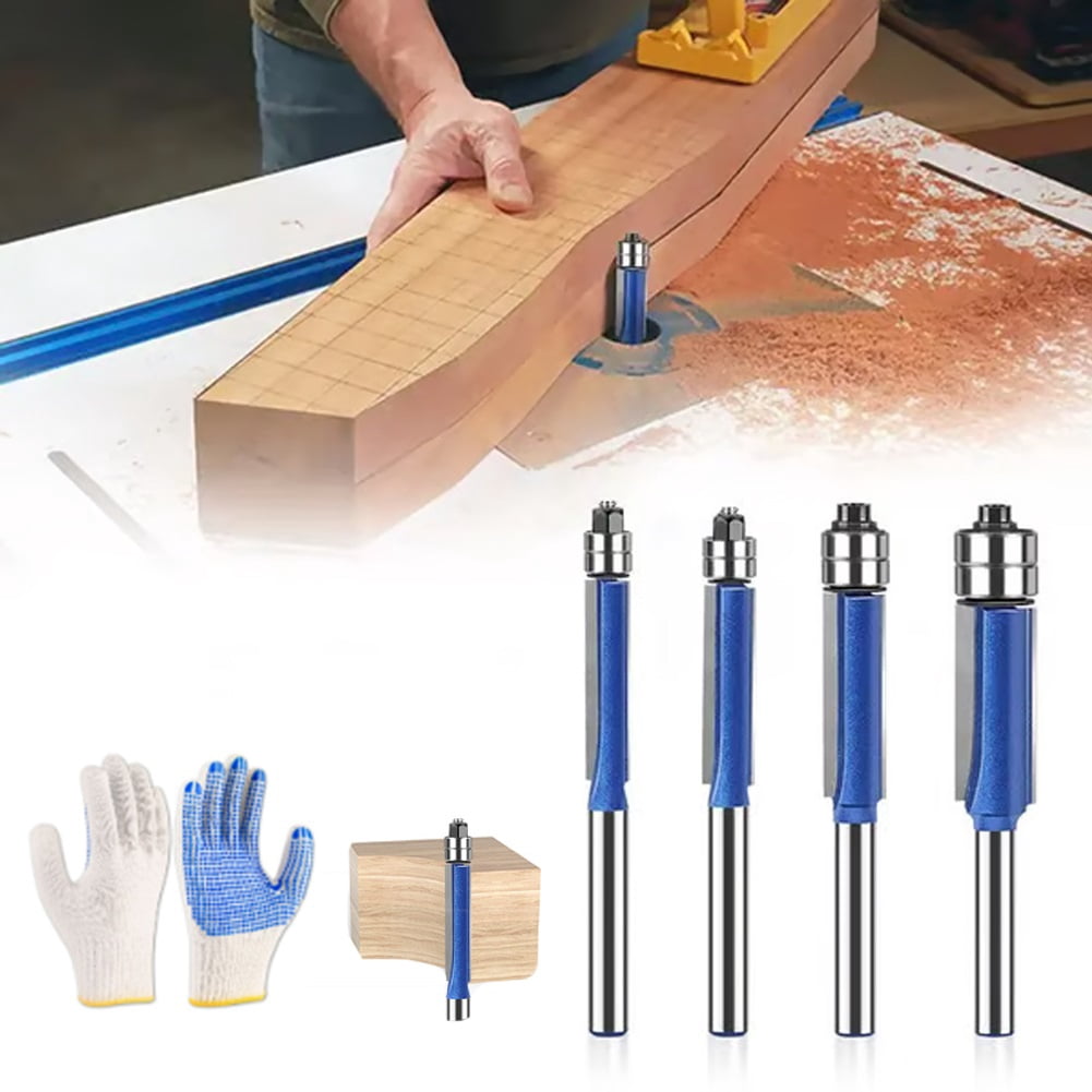 4-Piece Dual Bearing Trimming Tool Set 1/4-Inch New Deburring and ...
