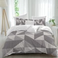 4 Piece Duvet Cover Set Full, Geometric Grey Art Triangle Soft ...