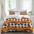 4 Piece Duvet Cover Set Twin, Fall Thanksgiving Pumpkin Orange Maple ...