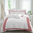 4 Piece Duvet Cover Set Twin, Greece Abstract Inspired Key Pattern Soft ...